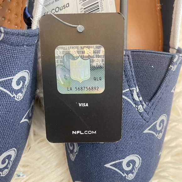 NFL LA Rams Espadrille Flats Foco Women's Blue/Grey- Size Small 5/6 NWT - Picture 4 of 6